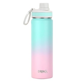 DRINCO Stainless Steel Water Bottle Spout Lid Vacuum Insulated Double Wall Water Bottle Wide Mouth (40oz 32oz 22oz 18oz 14oz) Leak Proof Keeps Cold or Hot (22 oz, 22oz Macaron)