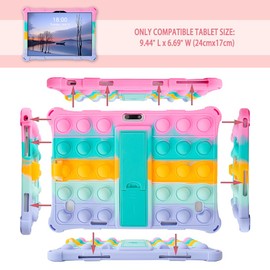 Misenya 10.1-inch Universal Case for Dragon Touch Notepad K10, Soft case for YELLYOUTH 10 inch, Hoozo Touch 10 inch, WECOOL 10.1 inch, Winsing 10 inch, ZONKO 10 inch Tablet (Colorful Pink)