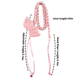 Hamster Harness and Leash Set - Cute Cartoon Escape-Proof Small Animal Vest with Bell, Comfortable Nylon Hamster Leash for Dwarf Rabbits, Guinea Pigs, Hedgehogs (Pink Wings)