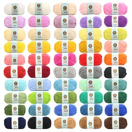 Soft Durable Cotton Blend Yarn for Crocheting - Worsted Weight,87.5 Yards per Ball 1.75 oz. (3, Lilac)