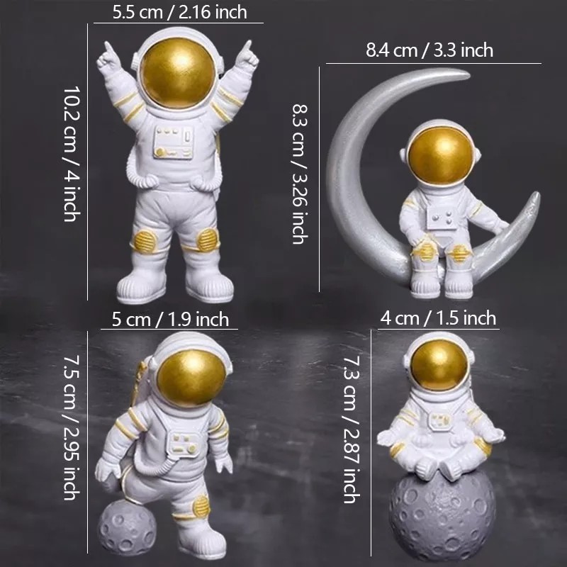 GOGOX 4pcs Adornos Astronauta Figuras Decorativas/auto,escritorio