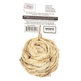 Ware Manufacturing All Natural Sisal Ball Toy for Small Pets, Medium (03041)