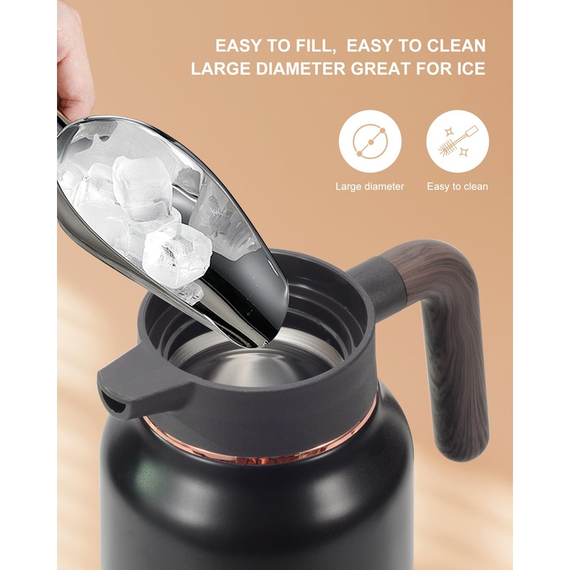 34 Oz Carafes for Hot Liquid, Stainless Steel Insulated Vacuum