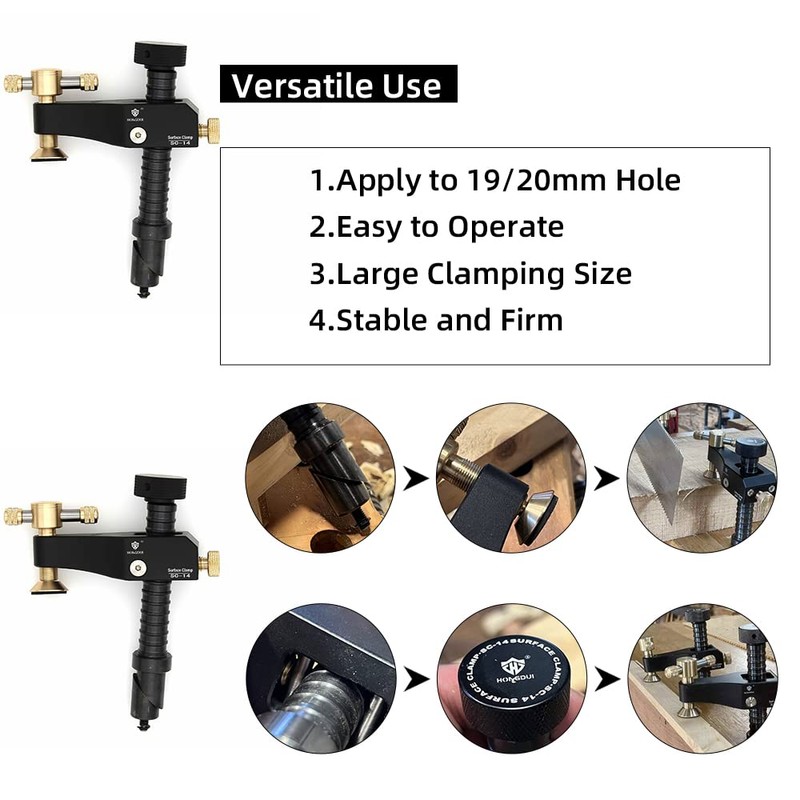 HONGDUI SC-14 Woodworking Desktop Surface Fixing Clamp Aluminum Alloy Table