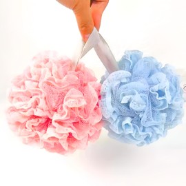Bath Sponge, Set of 2 Shower Sponges, Pink and Blue Sponges