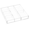 HIIMIEI Acrylic Drawer Organizer, 6 Section Clear Makeup Tray Organizer