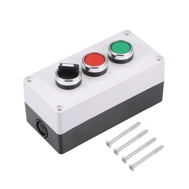 uxcell Push Button Switch Box Momentary Red Green Switches and Latching 2 Positions Rotary Switches