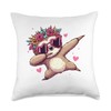 Sloth Heart Shape Sunglasses Dabbing Dance Lover Throw Pillow