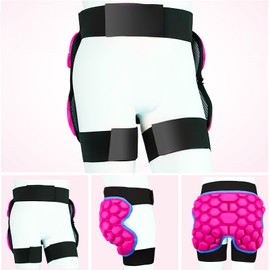 Butt Pads for Skating, 25 mm Thick Bum Protector for Kids (3-7 Years Old) Lightweight, Anti Slip Snowboard Padded Pants, Hip Pads for Ice Skating Ski Skiing Skateboarding Cycling (Pink)