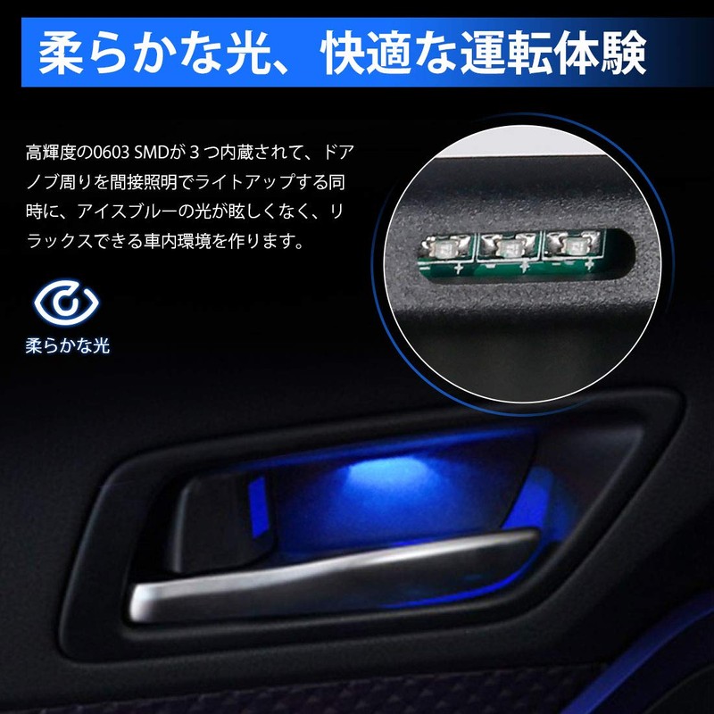 BUYFULL Prius 50 Series Front and Rear Door Handle, Illumination,