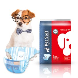 Pet Soft Doggie Diapers Female - Disposable Dog Diapers for Girl Puppy Dogs Cats, Diapers for Little Pets M 16 pcs