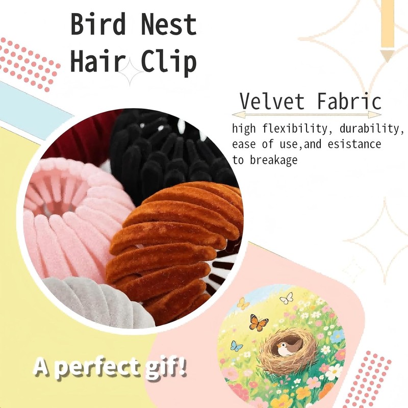 Pinzas para el cabello con forma de nido de pájaro,
