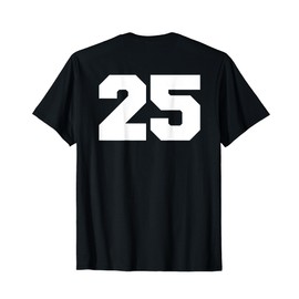 Number 25 Sports Jersey Player #25 Fan BACK PRINT Varsity T-Shirt