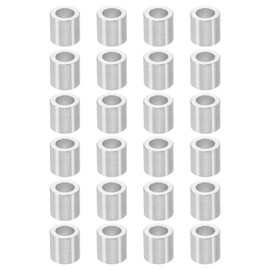 PATIKIL M6 Aluminum Spacers, 24 Pcs Metal Spacers Aluminum 6.2mm ID x 10mm OD x 10mm l Aluminum Spacer Screw Standoff Round for 1/4 or M6 Screw Bolts