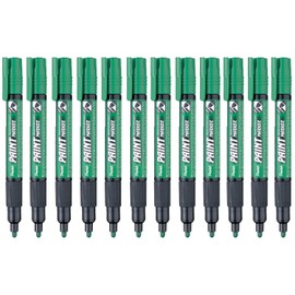 Marcador Permanente Uso Industrial Pentel Verde Oscuro/12 Piezas-MMP20-D