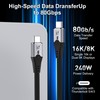 80 Gbps Data Transfer,short USB 5 Cable 1 ft, Supports