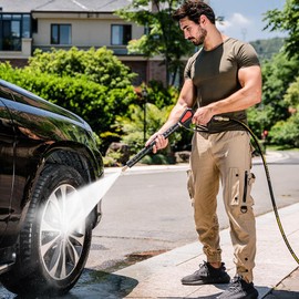 AURORA CAR Pressure Washer Gun, 4000PSI High Pressure Wash Gun with Spare Extension Gun Kit with 3/8'' Quick Coupler, M22-14mm / M22-15mm Fittings, 5 Nozzle Tips with Nozzle Holder, 40 Inch