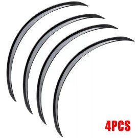 Xukey 4pcs Car Wheel Eyebrow Arch Protector Trim Lips Fender Flares Matte Black Look