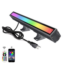 48W LED RGB Color Changing Flood Light, Wall Washer Light Bar with Remote Control & APP Control Timing Memory, IP66 Waterproof for Outdoor Indoor Christmas Events Illuminattion Decoration
