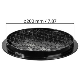 Repa Market 8" Black Vent Cover - Aluminum - Industrial Round Air Vent Louver - Metal Soffit Vent with Screen - Mesh - Round Vent Grille for House Or Garage Wall- (8" Inch, Black)