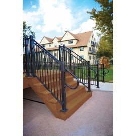 Fortress Round ADA Black Sand Steel Handrail Straight Termination Bracket