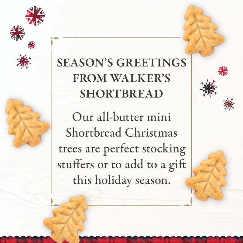 Walker's Shortbread Christmas Tree Shaped Mini Holiday Cookies, Pure Butter