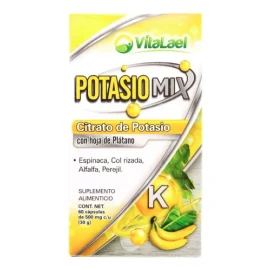 Potasio Mix 60 Cap Fortalece Los Músculos Y Articulaciones Sabor Neutro