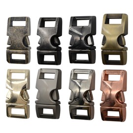 Paracordland-3/8"Black Gun 5pcs Adjustable Metal Quick-release Buckle Straps for Nylon Straps Serve as a Reliable Replacement for Belt Buckles, Backpacks Dog Collars Helmets.