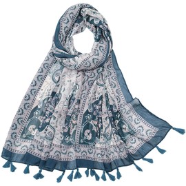 MAIRY Womens Scarves Lightweight Ladies Cotton Linen Fashion Scarfs Tassel Floral Print Long Scarves for Spring Autumn Winter Summer Beach Wrap Shawl,180128