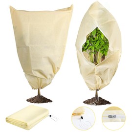 Danhh 59" x 39.3" Plant Covers Freeze Protection, Large Plant Frost Protector Cloth with Zipper Drawstring, Plant Protection Cover Bags for Winter Outdoor Fruit Tree Potted Trees Shrubs