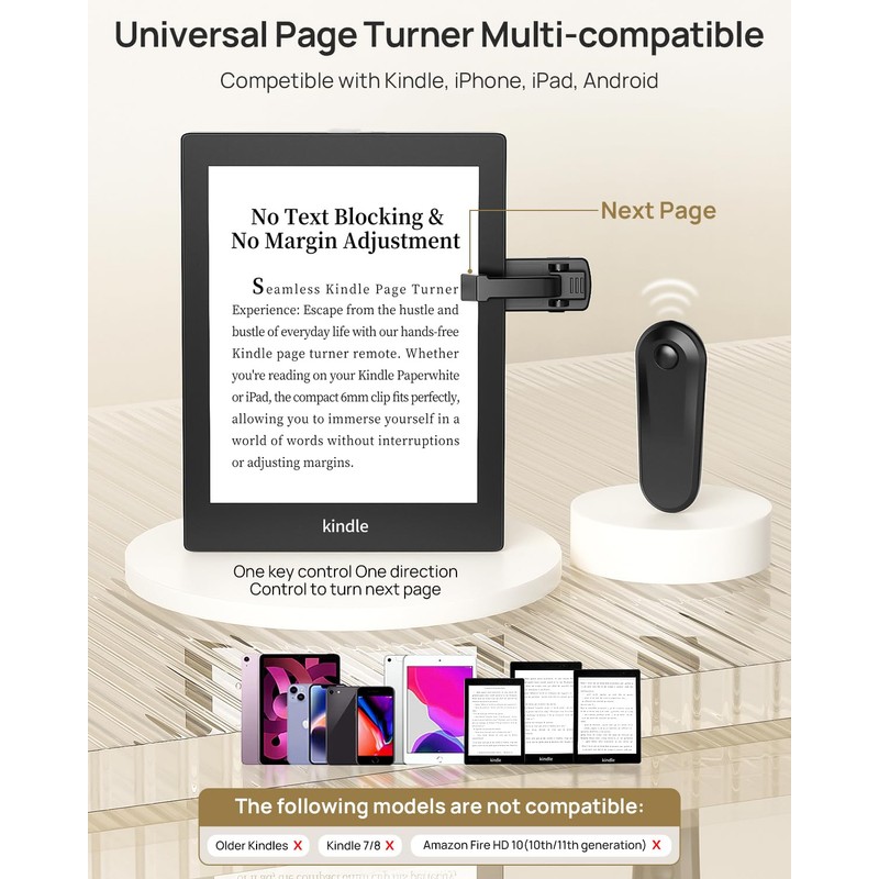 Bongogoo Kindle Holder with Remote Page Turner – Kindle Stand