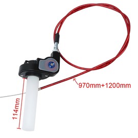 CGEAMDY Motorbike Throttle Grip Handlebar with Cable, Motorcycle 22mm Quick Twister with Throttle Cable, Handlebar Grips Quick Turn Twist Throttle Cable Kit, For 4-Stroke Motorbikes(Red)