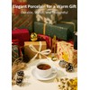 Yedio 4 oz Espresso Cups with Saucers and Metal Stand,