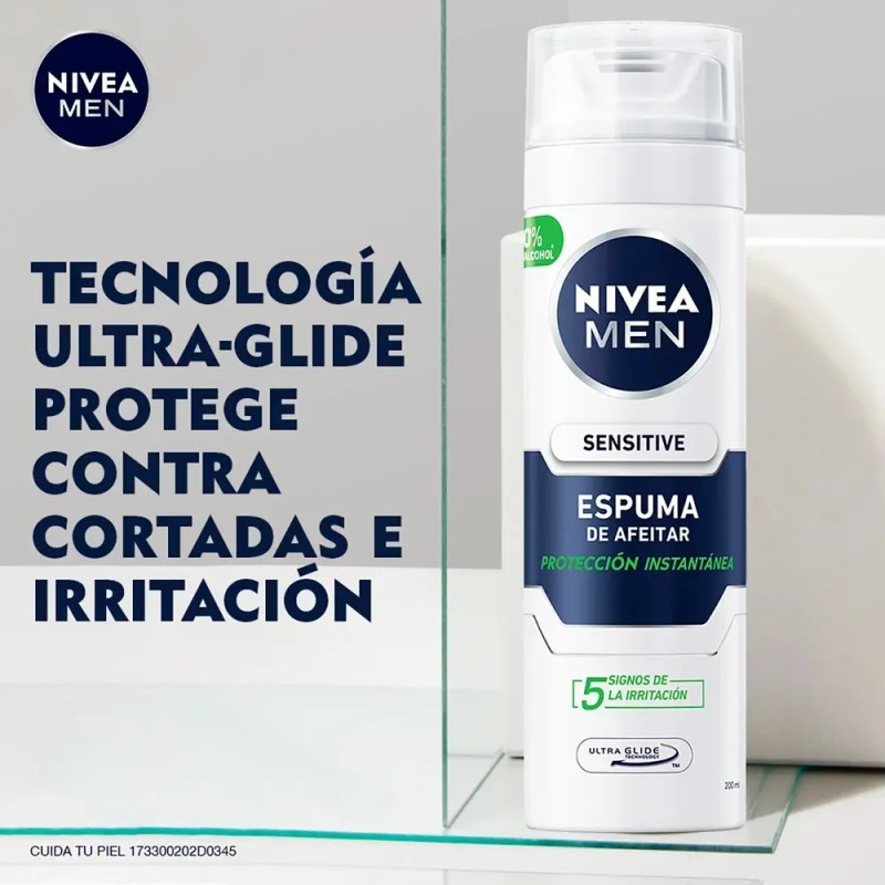 Espuma Para Afeitar Nivea Men Sensitive Piel Sensible 200 Ml