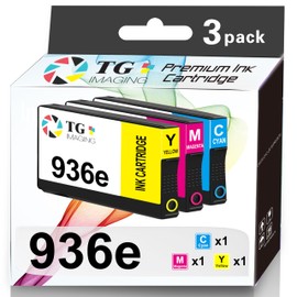 TG Imaging Compatible 936e Ink Cartridge Cyan Magenta Yellow Replacement for HP 936 936e XL for Office Jet 9122e Office Jet Pro 9110b 9120b 9125e 9126 9128e 9130b 9135e 9730e 9720e Printers (3-Pack)