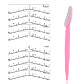 Guapa Eyebrow Ruler Stencils Easy Mapping Shaping Sticker Stencil Microblading Measure Tool Brow Shape Design Positioning Stickers for Permanent Makeup (White Set 2)
