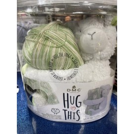 DMC Hug This Kit Crochet Knit Baby Blanket  Lamb Gift Double Hearts Pattern