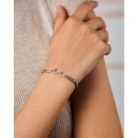60th Birthday Gifts for Women, Funny 60th Birthday Gifts Silver Bracelet Unique for Women Her
