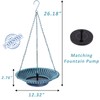 12.3" Hanging Bird Bath with Solar Fountain Bird Bath Bubbler，Birdbath