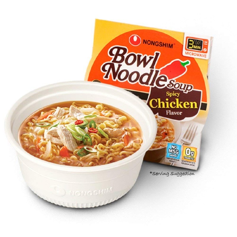 Nongshim Bowl Noodle Soup, Spicy Chicken, 3.03 Ounce