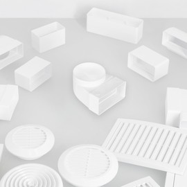 KOTARBAU® Deflection Piece 90° for Ventilation Duct 120 x 60 mm Plastic Transition Piece Diameter 100 mm White Duct Connector Duct Elbow Exhaust Air Supply Air Duct Connector for Flat Duct Round