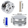 Upgraded 3-5mm Frameless Mirror Mounting Hardware 4 Pack Dual-Screw Fixing