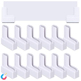 Fulmoon 12 Pack White Boot Base System Magnetic Sign Holder Magnetic Boot Sign Holder Ceramic Magnet Gondola Clip, Add Headers & Toppers