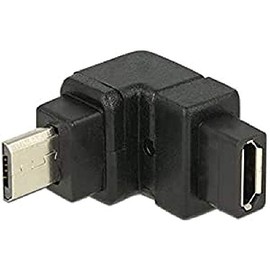 Delock Adaptor USB 2.0/Micro B Male to USB 2.0 USB Micro B Female Angled Upwards, Black