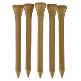 TH Golf Bamboo Golf Tees 70mm | Pack of 50 & 100 | Multiple Colour Options | Premium Eco Friendly Sustainable Durable Bamboo Golf Tees (Pack of 50, Gold)