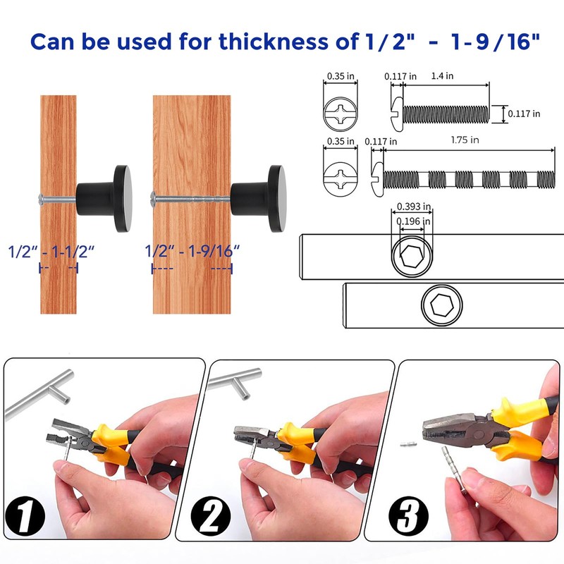 Ravinte 5 Pack Matte Black Round Cabinet Knobs Solid Dresser