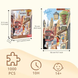 RoWood Puzzles for Adults 1000 Pieces-Walk in London,Puzzle 1000 Pieces Challenging Puzzles for Adults,Finished Puzzle Size is 19.69'×29.53'
