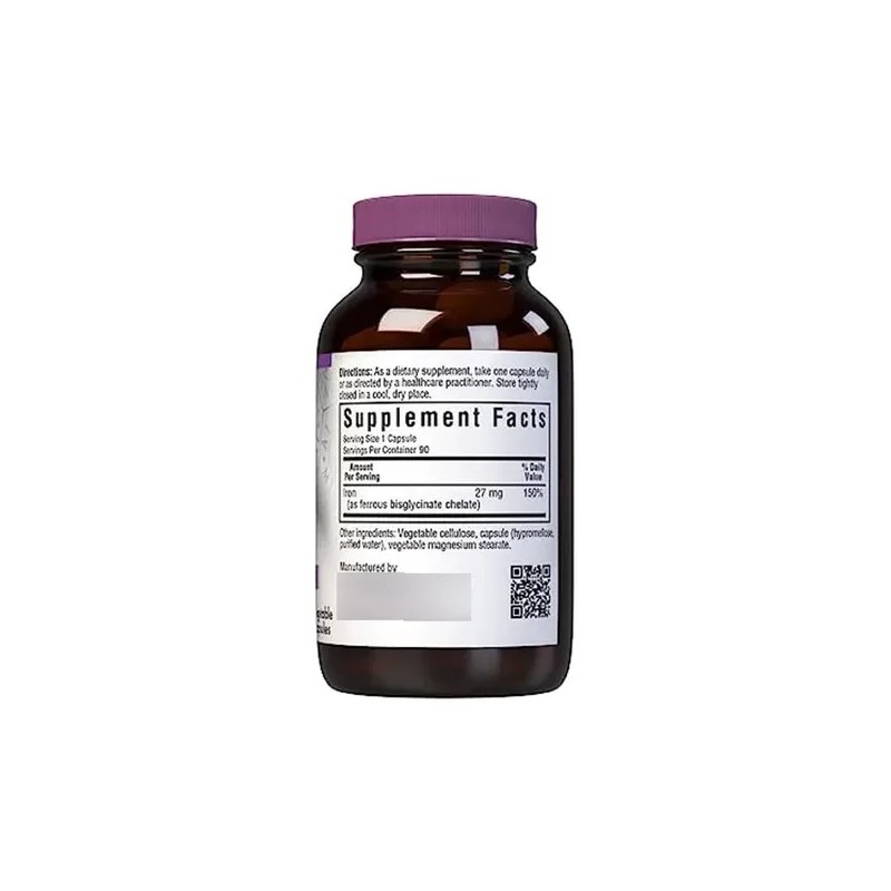 Bluebonnet Albion Hierro Quelado 27 Mg 90 Cápsulas Vegetales