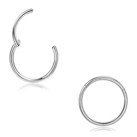 DAILI Small Gold Hoop Earrings, Lightweight 14K Gold Plated Huggie Hoop Earrings for Cartilage, Helix and Tragus, Hypoallergenic Earrings for Women and Men, Stainless Steel, Cubic Zirconia
