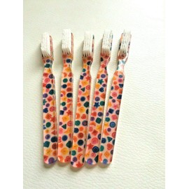 5-PACK New FUN Buttons Vintage Toothbrushes By Alan Stuart of New York